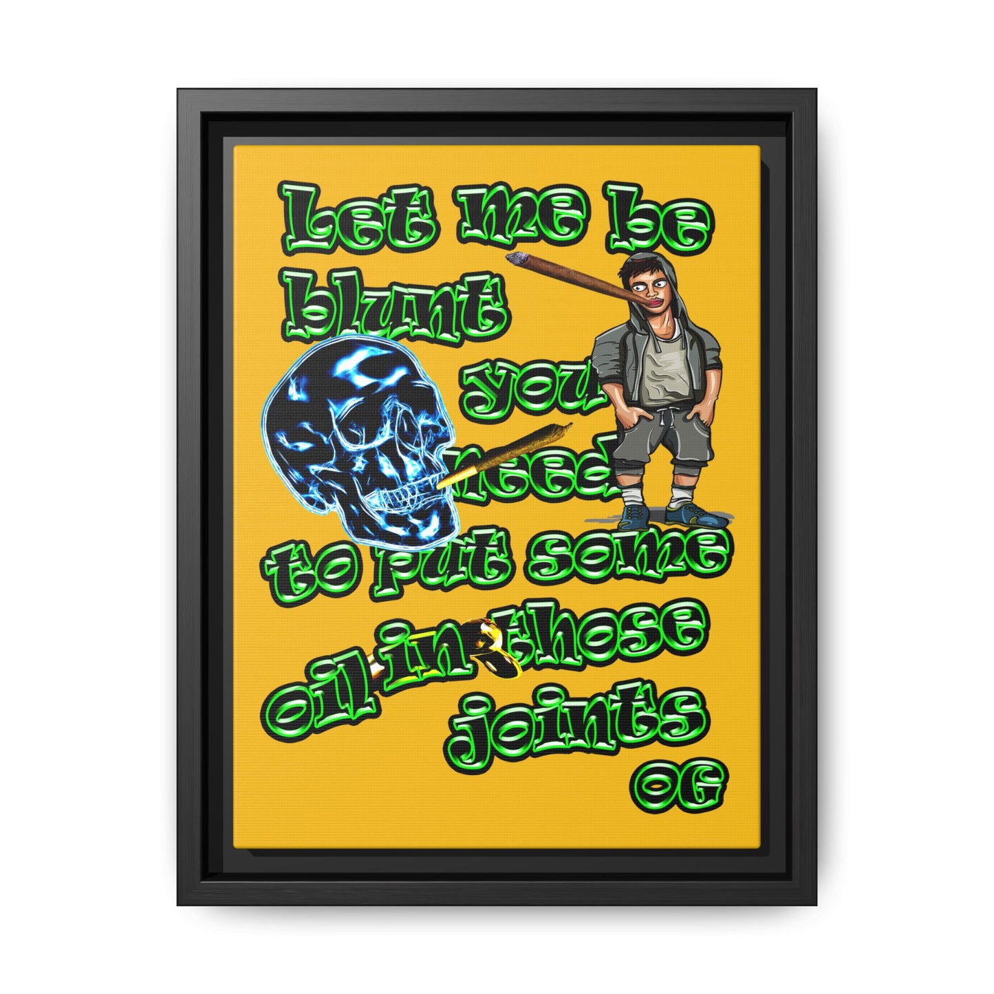 og - framed canvas art (yellow)