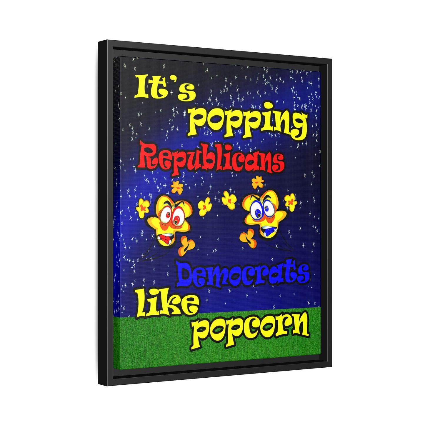 popping like popcorn - framed canvas art ('snoops' background)