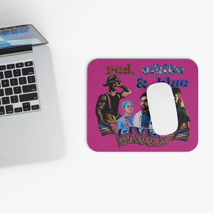 rw&b lives matter - Mouse Pad (Rectangle) (pink)