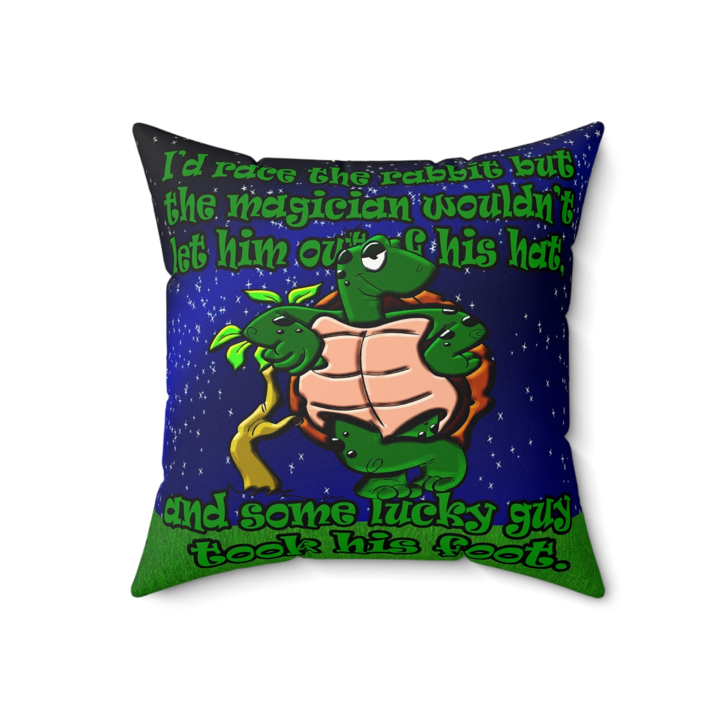 turtle race - Faux Suede Square Pillow - ('snoops' background)
