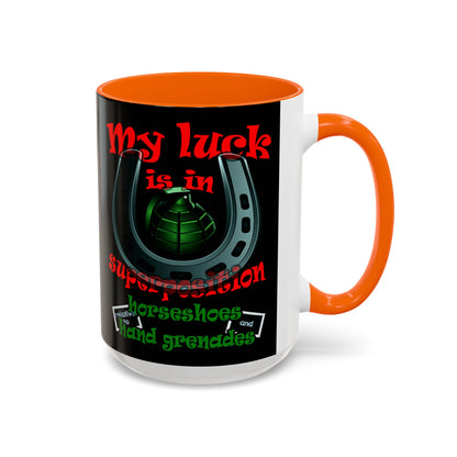 my luck - Accent Mug (black)