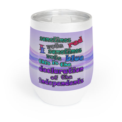 declaration of the independents - Chill Wine Tumbler (light blue-pink wave)