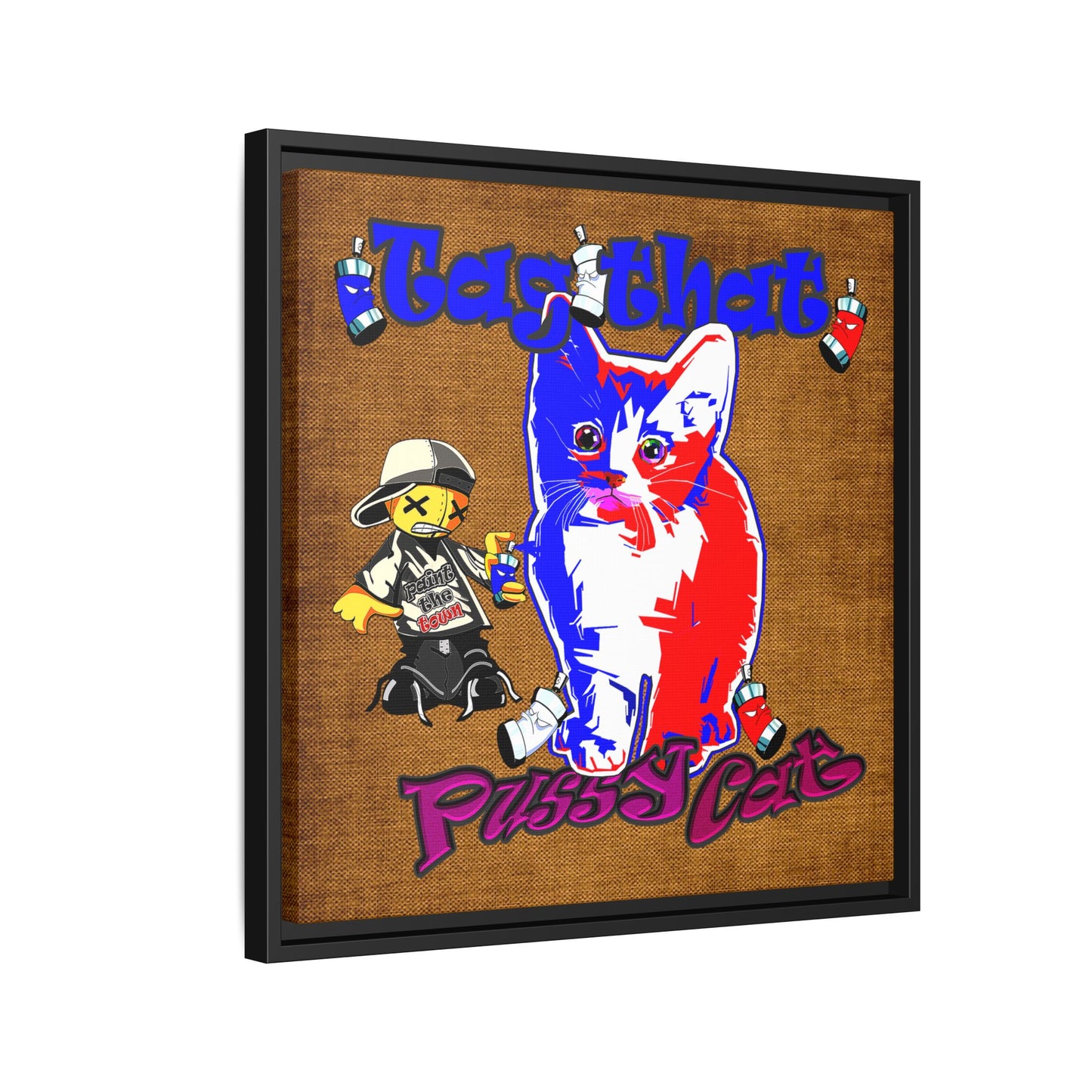 tag that - framed canvas art (brown papyrus)