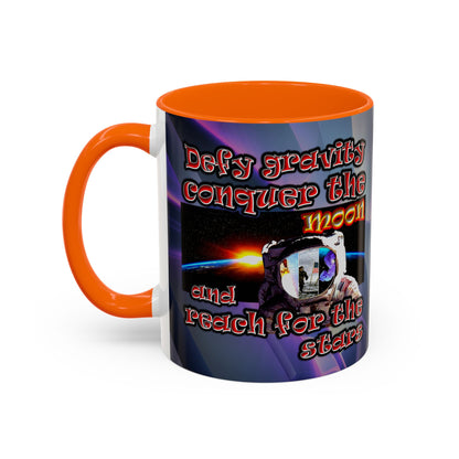 defy conquer reach - Accent Mug (grey-pink wave)