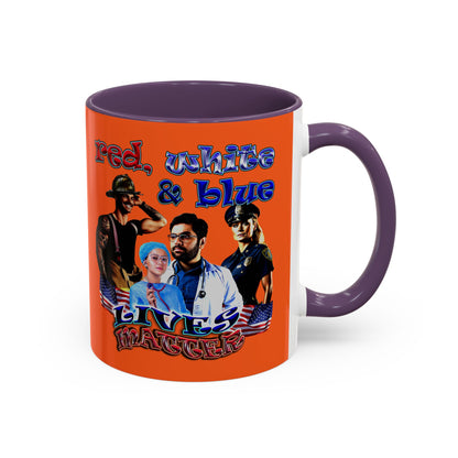 rw&b lives matter - Accent Mug (orange)