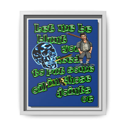 og - framed canvas art (dark blue)