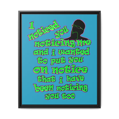 noticed you noticing - framed canvas art (turquoise)
