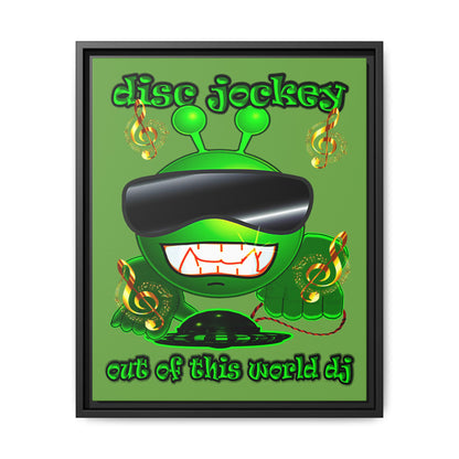 disc jockey - framed canvas art (green)