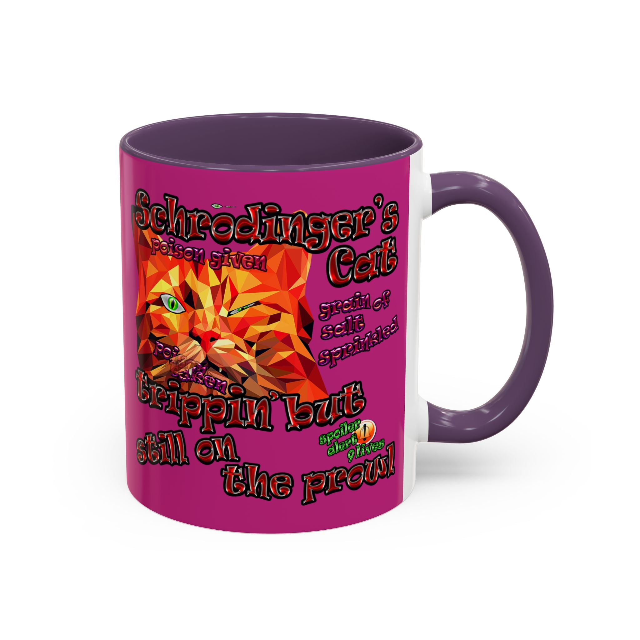 schrodinger's cat - Accent Mug (pink)