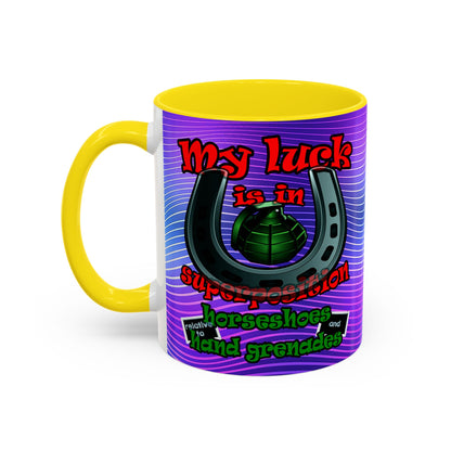 my luck - Accent Mug (purple wave)