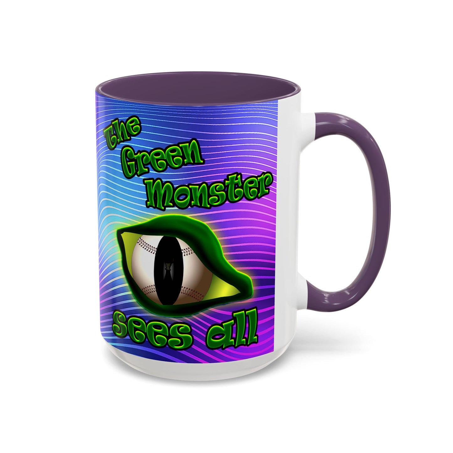 green monster - Accent Mug (purple wave)