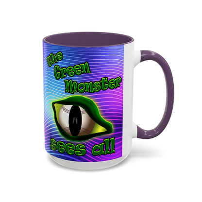 green monster - Accent Mug (purple wave)