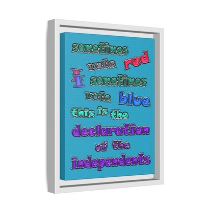 declaration of the independents - framed canvas art (turquoise)