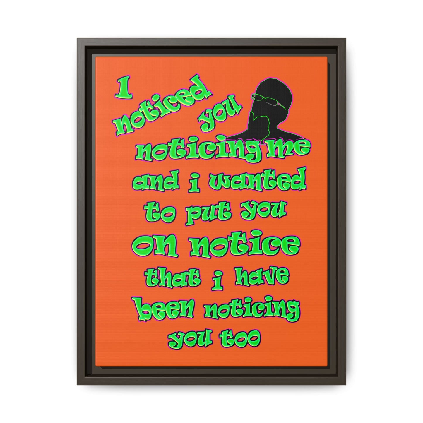 noticed you noticing - framed canvas art (orange)