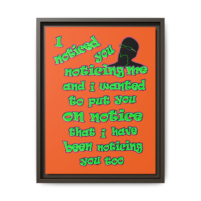 noticed you noticing - framed canvas art (orange)