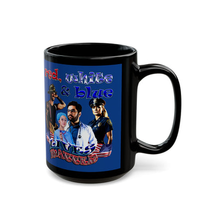 rw&b lives matter - Black Mug (dark blue)