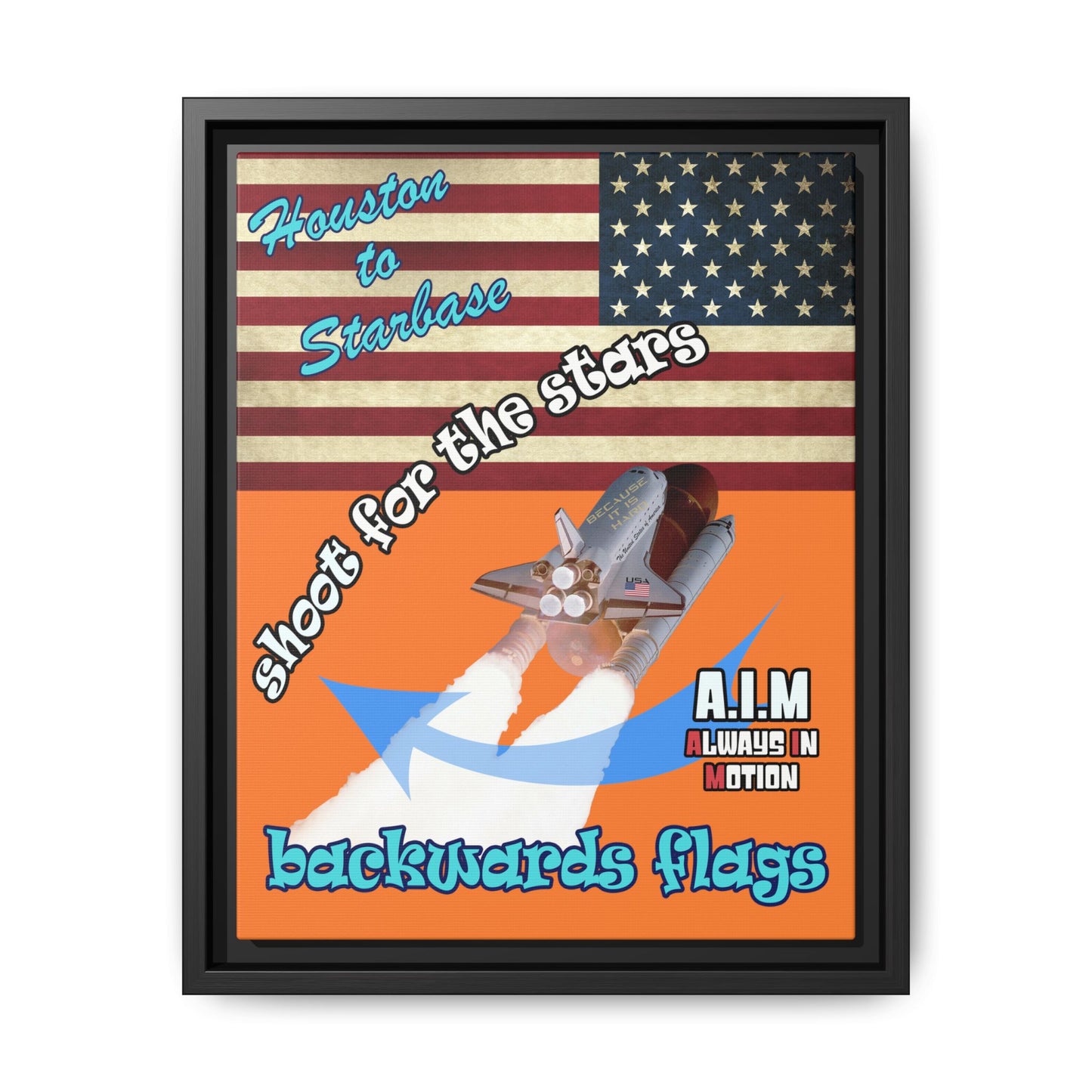shoot for the stars - framed canvas art (crusta)