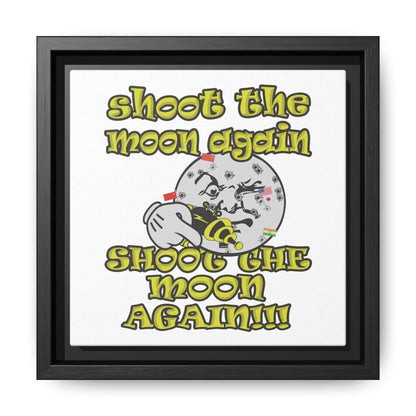 shoot the moon again - framed canvas art (white)