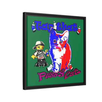 tag that - framed canvas art (dark green)