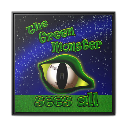 green monster - framed canvas art ('snoops' background)