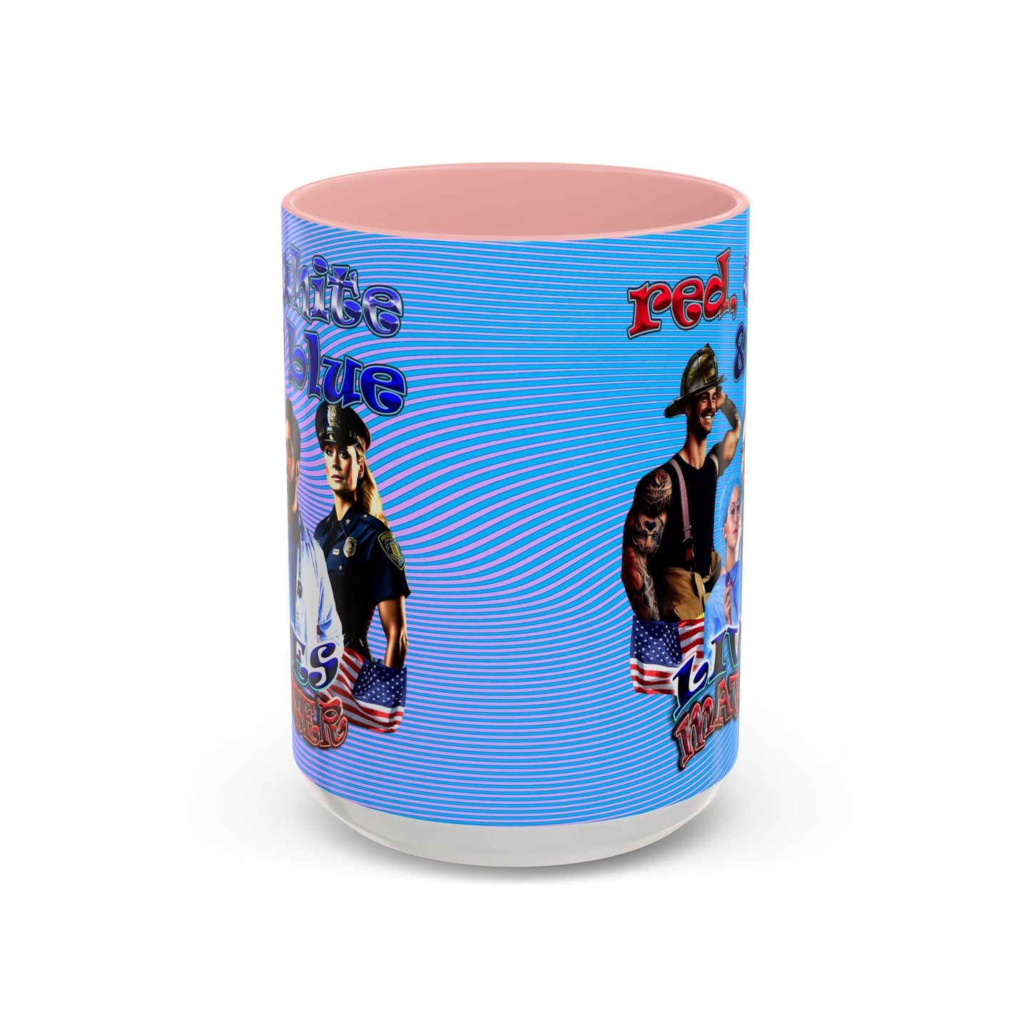 rw&b lives matter - Accent Mug (light blue-purple wave)