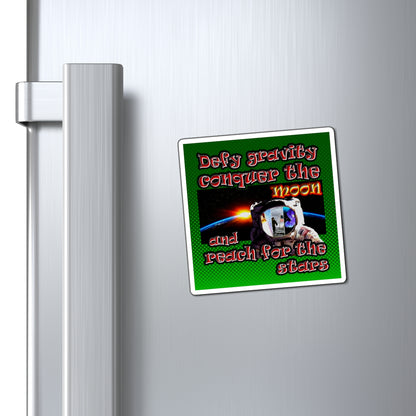 defy conquer reach - Magnets - (logo green)