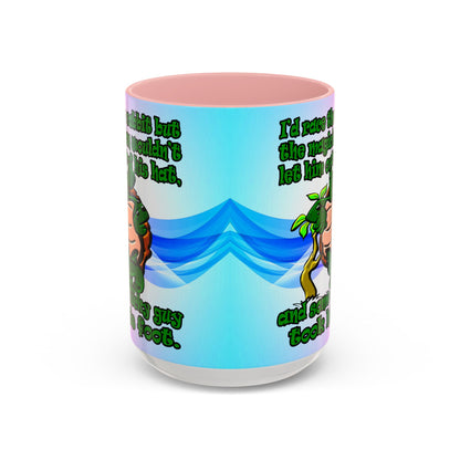 turtle race - Accent Mug (light blue-pink wave)