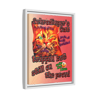 schrodinger's cat - framed canvas art (yellow-orange wave)