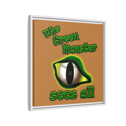 green monster - framed canvas art (light brown)