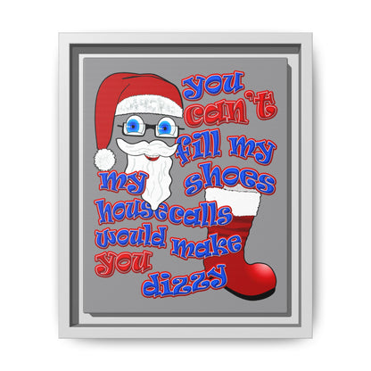 santa's shoes - framed canvas art (grey)