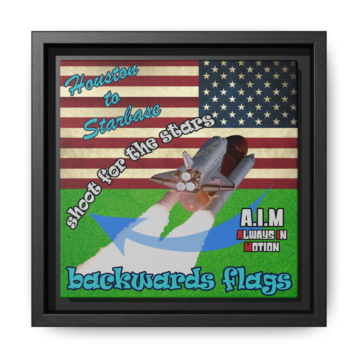 shoot for the stars - framed canvas art (green turf)