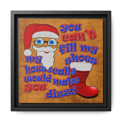 santa's shoes - framed canvas art (brown papyrus)