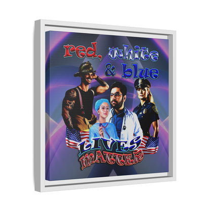 rw&b lives matter - framed canvas art (grey-pink wave)