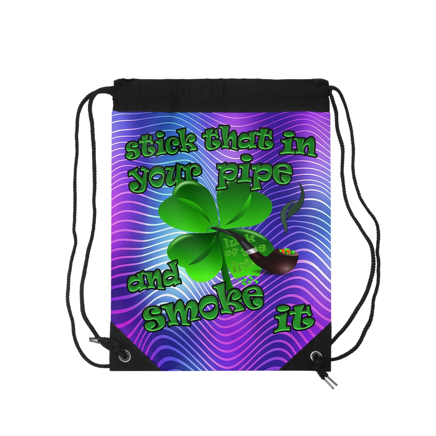 celtics logo - Drawstring Bag (purple wave)