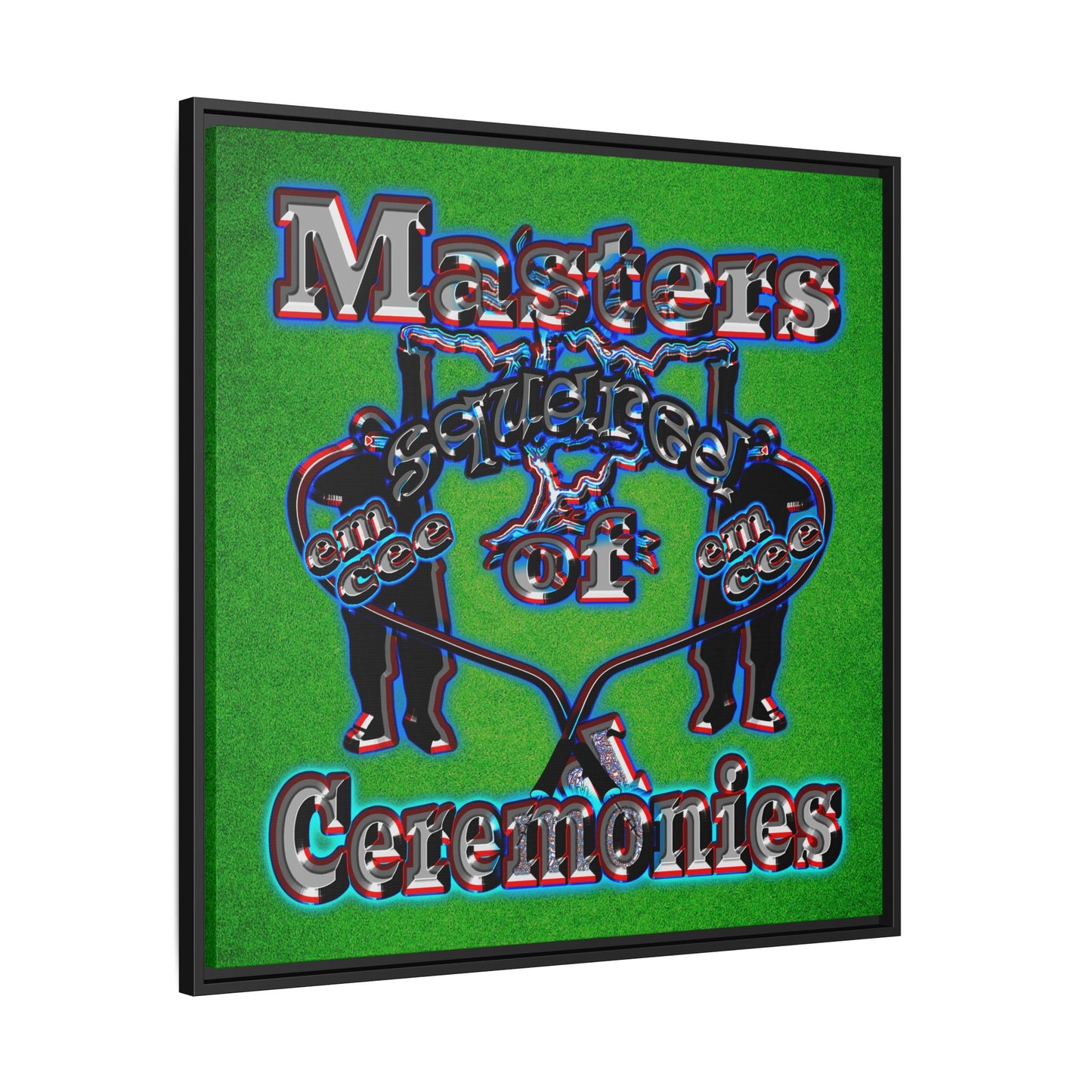 em cee squared - framed canvas art (green turf)