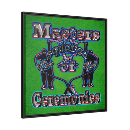 em cee squared - framed canvas art (green turf)