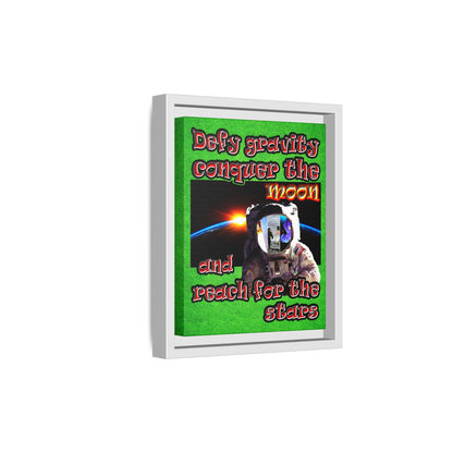 defy conquer reach - framed canvas art (green turf)