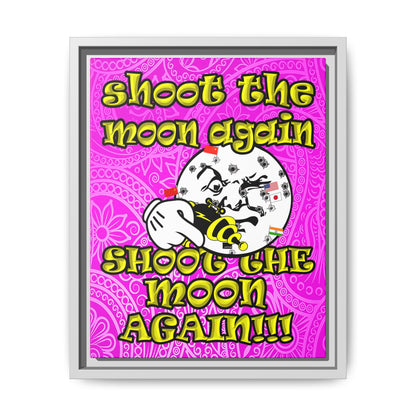 shoot the moon again - framed canvas art (pink swirl)