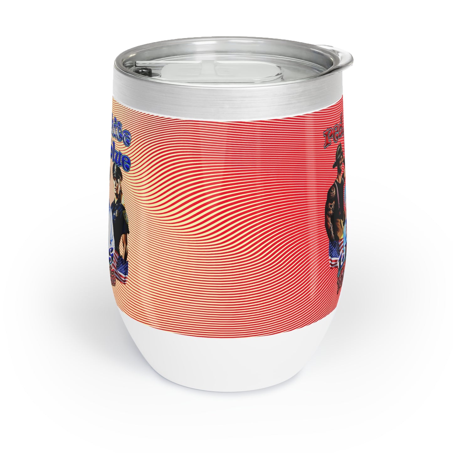 rw&b lives matter - Chill Wine Tumbler (yellow-orange wave)