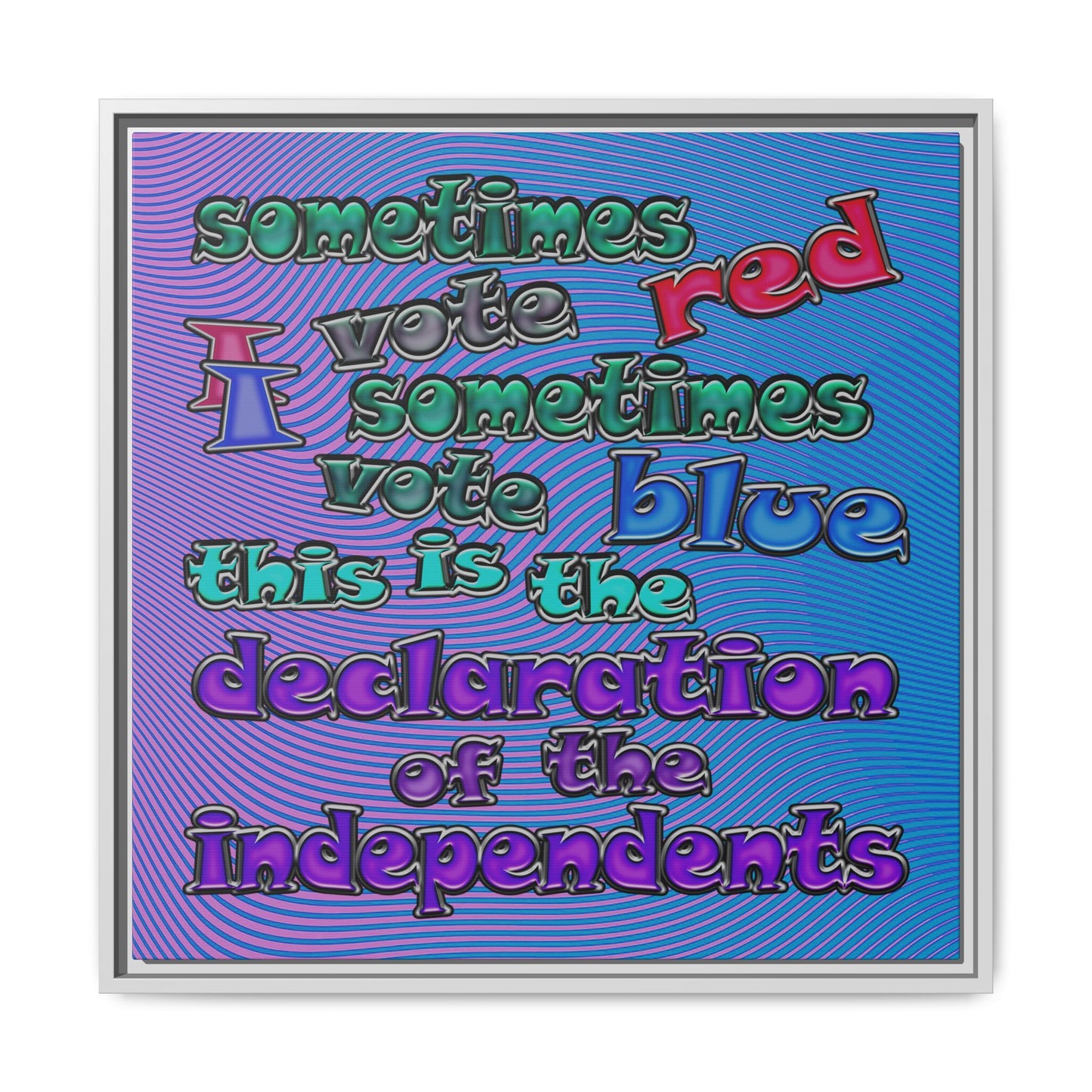 declaration of the independents - framed canvas art (light blue-purple wave)