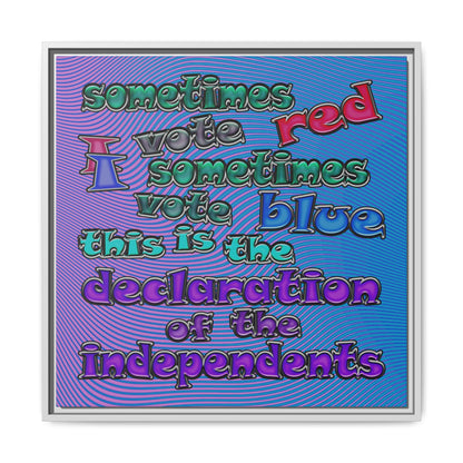 declaration of the independents - framed canvas art (light blue-purple wave)