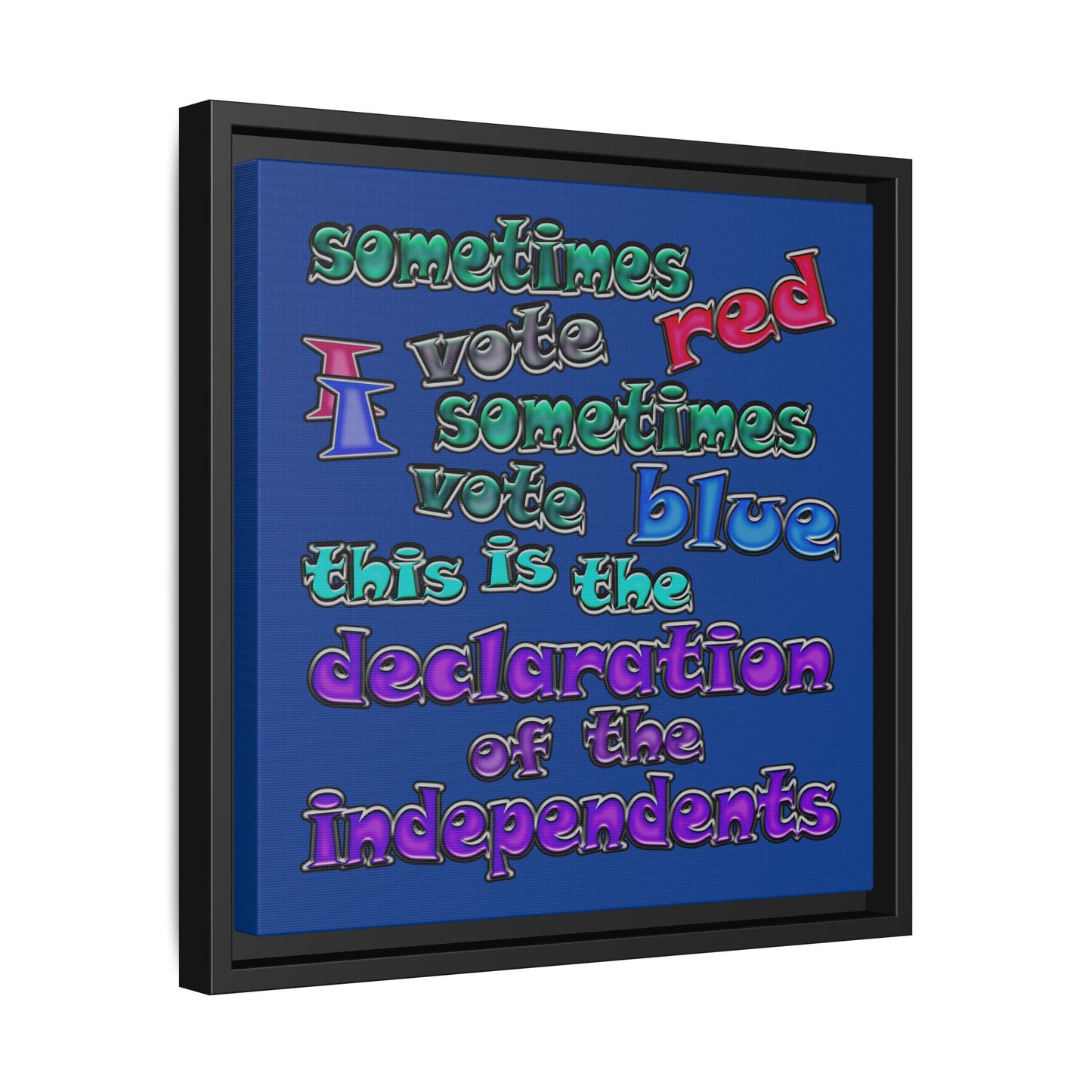 declaration of the independents - framed canvas art (dark blue)
