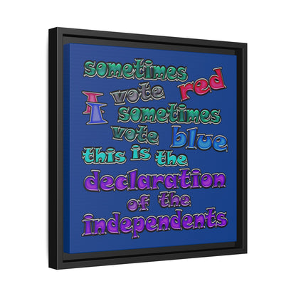 declaration of the independents - framed canvas art (dark blue)