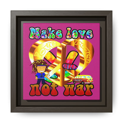 love peace - framed canvas art (pink)