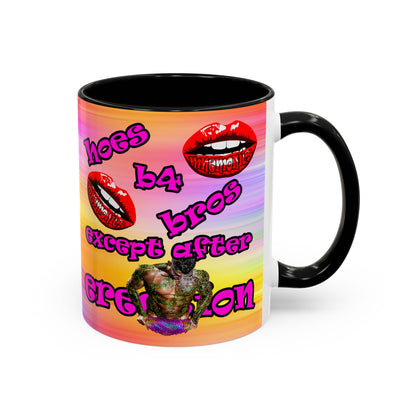 hoes b4 bros - Accent Mug (color blur)