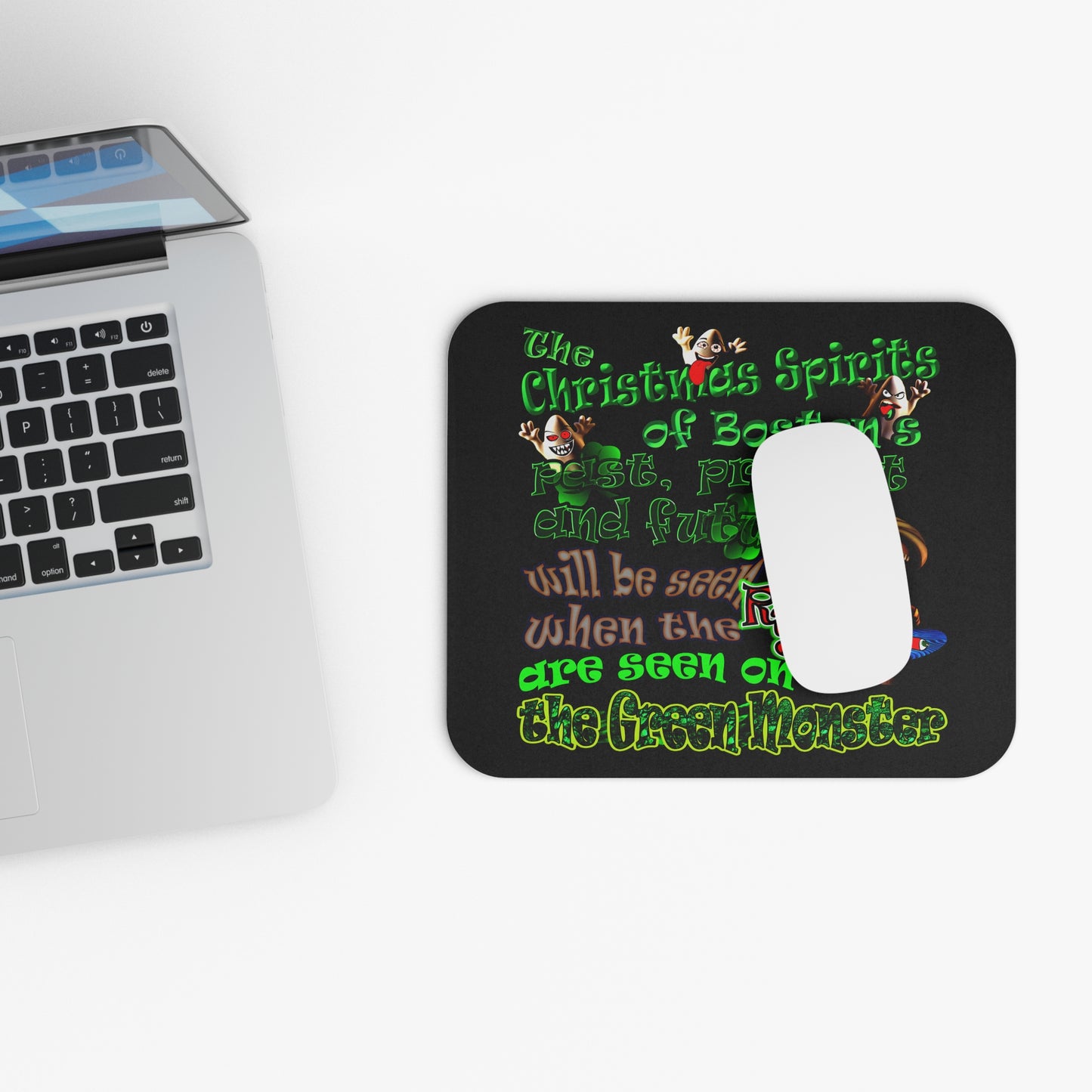 christmas spirits of boston - Mouse Pad (Rectangle) (black)