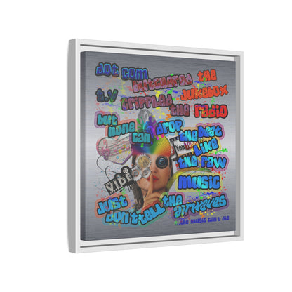 drop the beat - framed canvas art (brushed nickel)