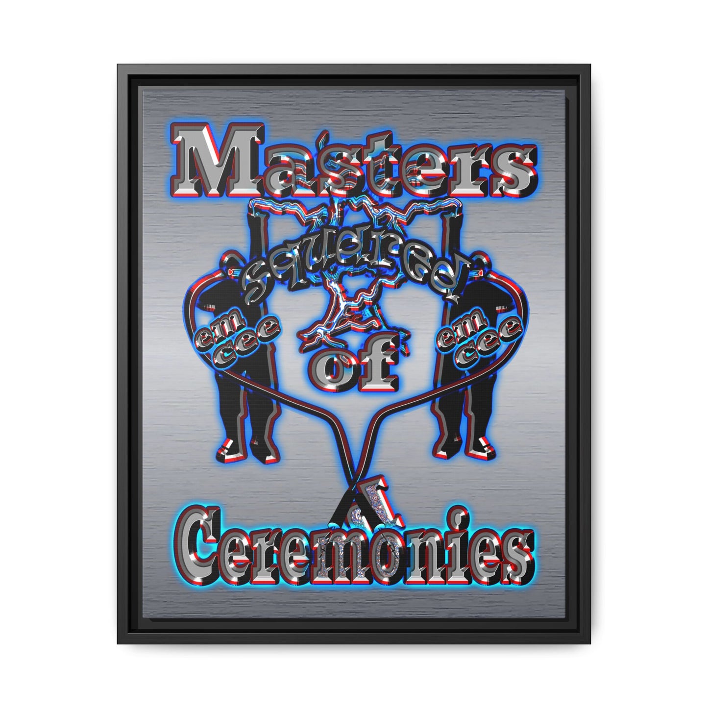 em cee squared - framed canvas art (brushed nickel)