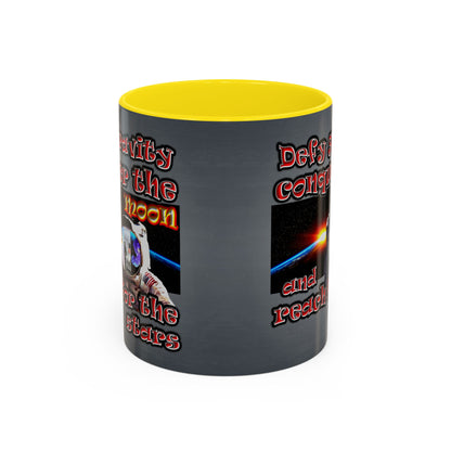 defy conquer reach - Accent Mug (grey-light grey)