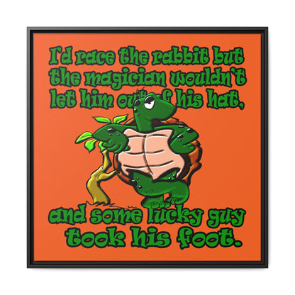 turtle race - framed canvas art (orange)